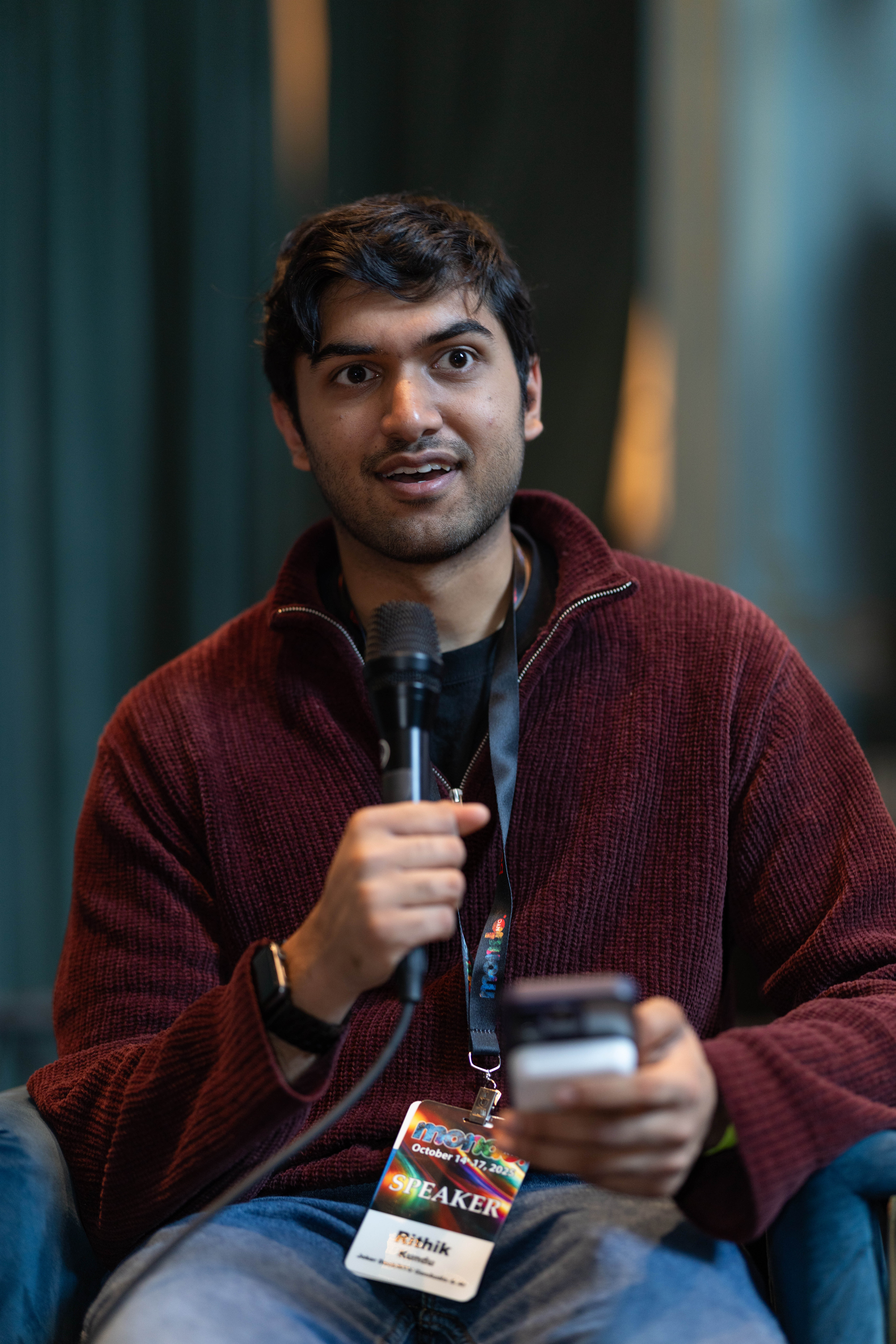 Rithik Kundu speaking at Mondo.NYC